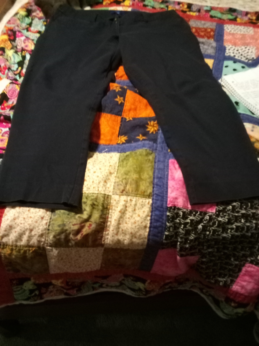 Apt. 9 Navy Button-Front Pants